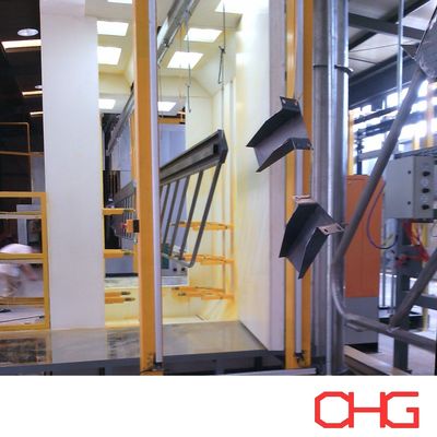 पीवीसी स्प्रे बूथ और कन्वेयर सिस्टम के साथ सुचारू संचालन प्रक्रिया पाउडर कोटिंग उत्पादन लाइन उपकरण