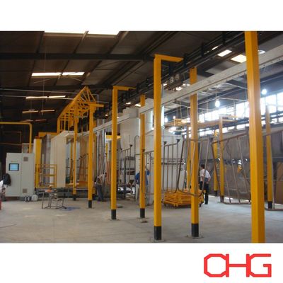 पीएलसी नियंत्रित हार्डवेयर पाउडर कोटिंग लाइन उपकरण कन्वेयर प्रणाली और स्प्रे बूथ के साथ