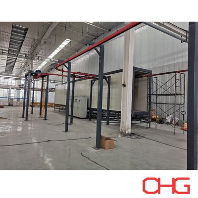 कन्वेयर प्रणाली के साथ एल्यूमीनियम प्रोफाइल हार्डवेयर के लिए स्वचालित पाउडर कोटिंग लाइन