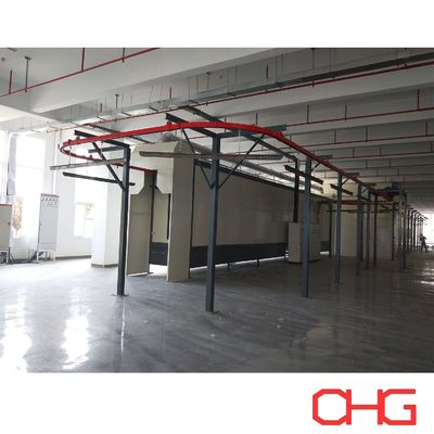 अनुकूलित कोटिंग उत्पादन के लिए एक्रिलिक बोर्ड कोटिंग मशीन मोनोरेल कन्वेयर पाउडर कोटिंग लाइन