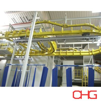 गुणवत्ता कोटिंग उत्पादन लाइन के लिए लिफ्टिंग मशीन के साथ पावर और फ्री कन्वेयर सिस्टम फैक्टरी